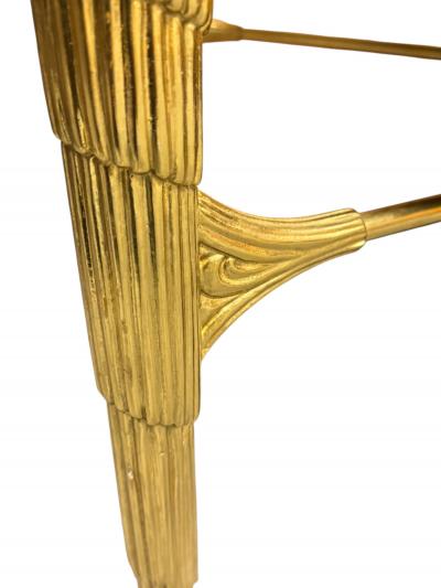 Nancy Corzine ART DECO REVIVAL GOLDLEAF STEPPED RIBBED WOOD WITH SILVER LEAF MIRROR TOP