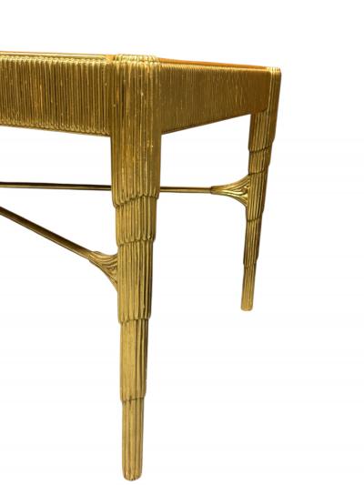 Nancy Corzine ART DECO REVIVAL GOLDLEAF STEPPED RIBBED WOOD WITH SILVER LEAF MIRROR TOP