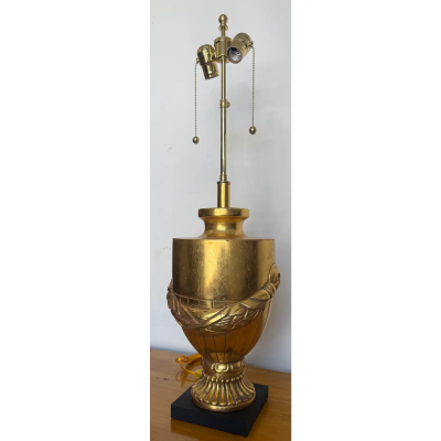 Nancy Corzine Art Deco Nancy Corzine Urn Form Yellow Gold Giltwood Table Lamp