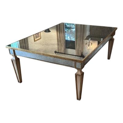 Nancy Corzine Art Deco Style Nancy Corzine Mirrored Giltwood Cocktail Table