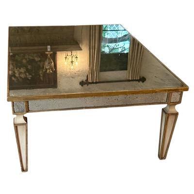 Nancy Corzine Art Deco Style Nancy Corzine Mirrored Giltwood Cocktail Table
