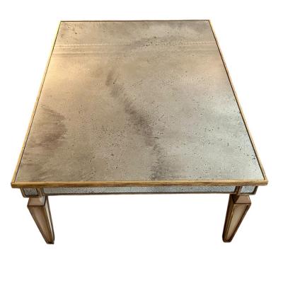 Nancy Corzine Art Deco Style Nancy Corzine Mirrored Giltwood Cocktail Table