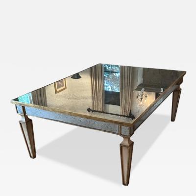 Nancy Corzine Art Deco Style Nancy Corzine Mirrored Giltwood Cocktail Table