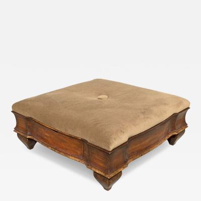Nancy Corzine Huge Mahogany Giltwood Mohair Cocktail Ottoman Footstool