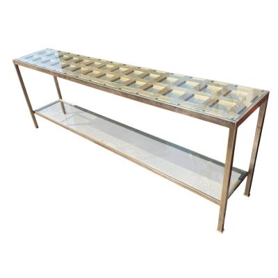 Nancy Corzine Modern Nancy Corzine Silver Gilt Metal Delmonaco Console Table