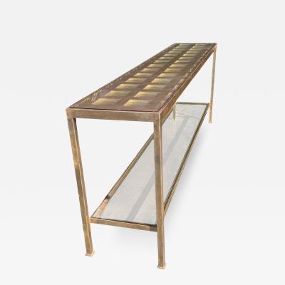 Nancy Corzine Modern Nancy Corzine Silver Gilt Metal Delmonaco Console Table