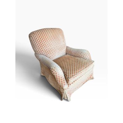 Nancy Corzine Nancy Corzine 2120 Chattingham Lounge Cut Velvet Roll Arm Club Chair