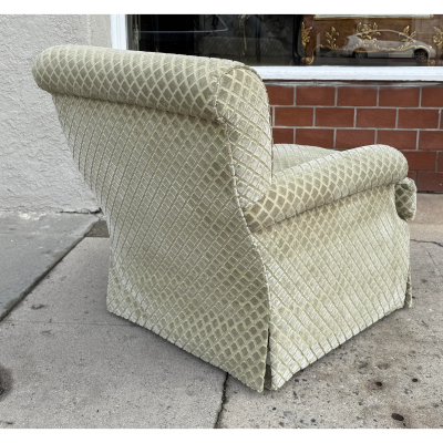 Nancy Corzine Nancy Corzine Fully Upholstered Cut Velvet Club Chair 1 of 2