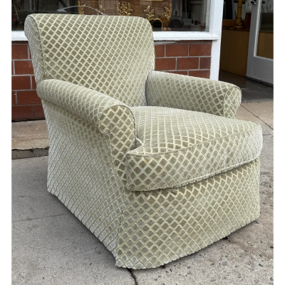 Nancy Corzine Nancy Corzine Fully Upholstered Cut Velvet Club Chair 1 of 2