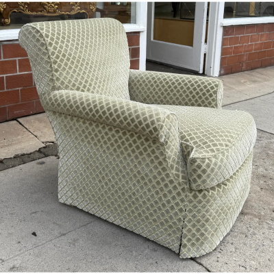 Nancy Corzine Nancy Corzine Fully Upholstered Cut Velvet Club Chair 1 of 2