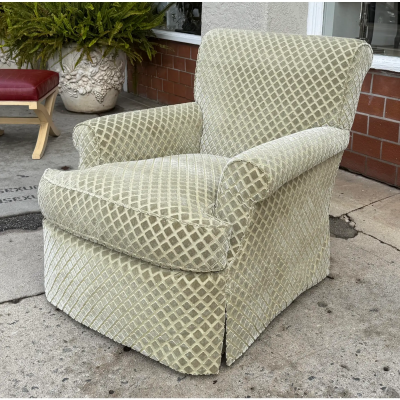 Nancy Corzine Nancy Corzine Fully Upholstered Cut Velvet Club Chair 1 of 2