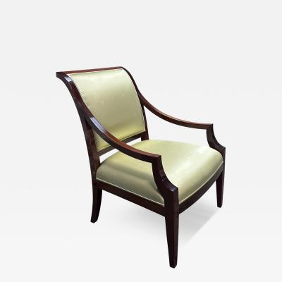 Nancy Corzine Nancy Corzine Mahogany Clover Green Silk Lounge Chair