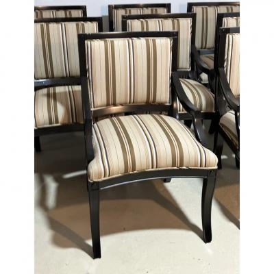 Nancy Corzine Nancy Corzine Regency Style Dining Chairs W Scalamandre Stripe