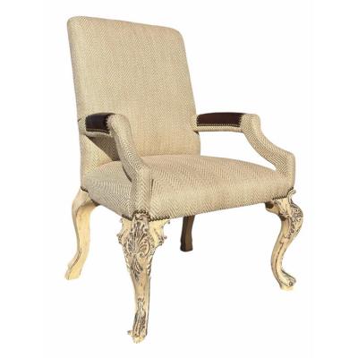 Nancy Corzine Nancy Corzine Rococo Style Painted Giltwood Fauteuil Arm Chair 1 of 4