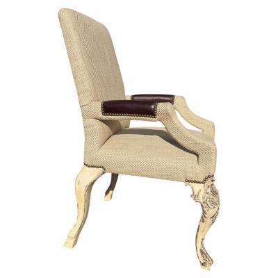 Nancy Corzine Nancy Corzine Rococo Style Painted Giltwood Fauteuil Arm Chair 1 of 4