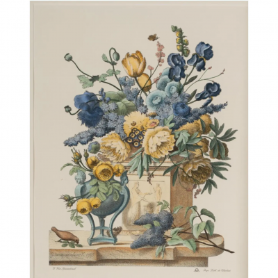 Nancy Corzine Pair of Nancy Corzine Framed Continental Botanical Lithograph Prints