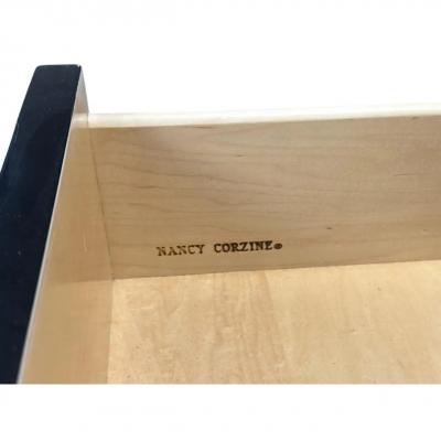 Nancy Corzine Rare Nancy Corzine Black Lacquer Double Chest of Drawers Dresser