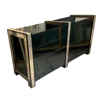 Nancy Corzine Rare Nancy Corzine Black Lacquer Double Chest of Drawers Dresser