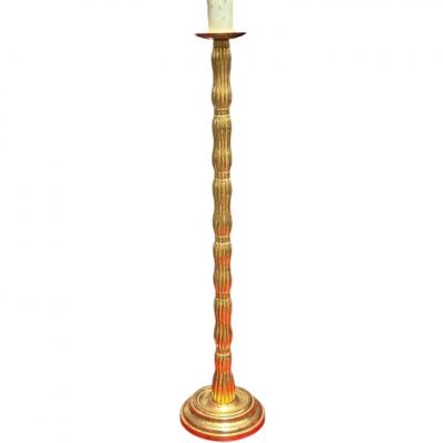 Nancy Corzine Regency Style Tall Giltwood Candlestick Lamp
