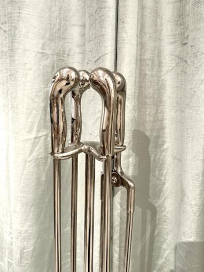 Nancy Ruben Nickel Plated Fire Tool Set by Nancy Rubern