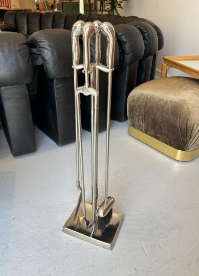 Nancy Ruben Nickel Plated Fire Tool Set by Nancy Rubern