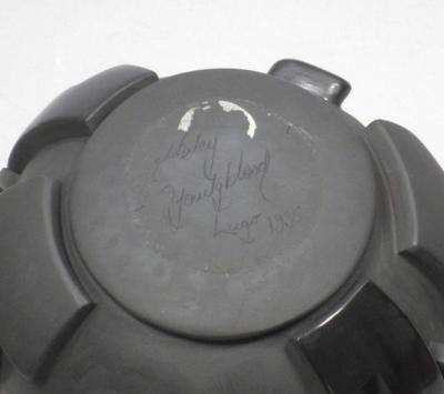 Nancy Youngblood Lugo Santa Clara incised vase with kokopelli design