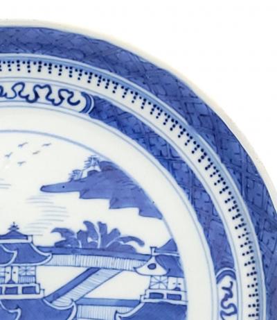 Nanking Chinese Export Blue and White Plate circa 1840
