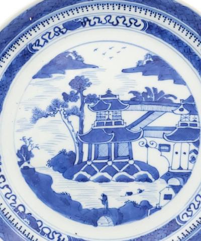 Nanking Chinese Export Blue and White Plate circa 1840