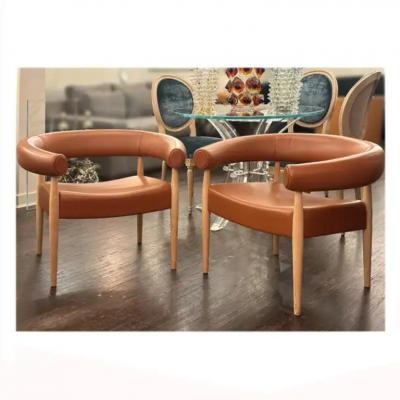 Nanna Ditzel Nanna Ditzel Pair of Ring Chairs in Cognac Color Leather