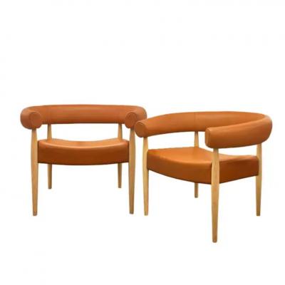 Nanna Ditzel Nanna Ditzel Pair of Ring Chairs in Cognac Color Leather