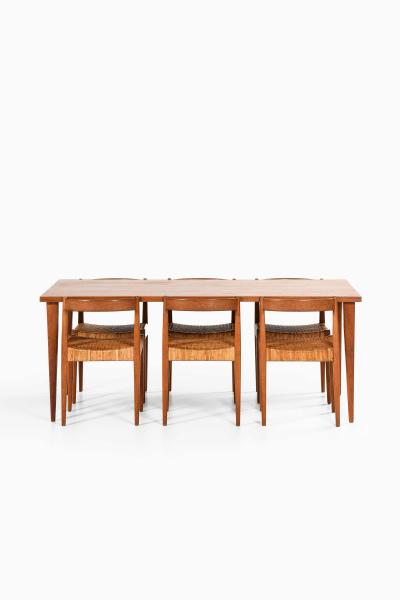 Nanna Ditzel Nanna Ditzel Teak Cane Dining Set by Poul Kolds 1950s