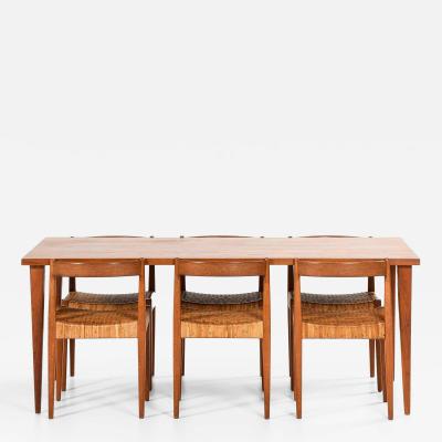 Nanna Ditzel Nanna Ditzel Teak Cane Dining Set by Poul Kolds 1950s