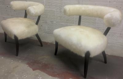 Nanna Ditzel Nanna Ditzel attributed Pair of Chairs Newly Covered in Faux Fur