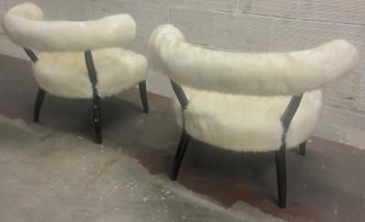 Nanna Ditzel Nanna Ditzel attributed Pair of Chairs Newly Covered in Faux Fur