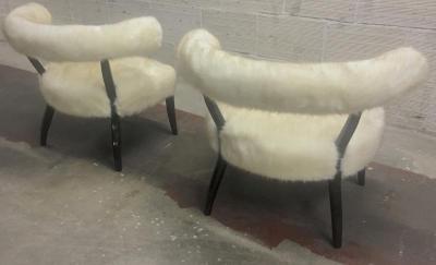Nanna Ditzel Nanna Ditzel attributed Pair of Chairs Newly Covered in Faux Fur