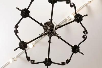 Napol on III 1870s Six Light Chandelier with Scrolling and Twisted Accents