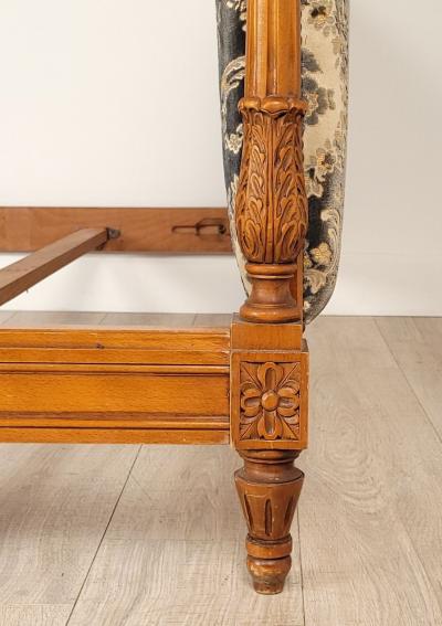 Napoleon III Carved Beechwood Louis XVI Style Bed France circa 1880