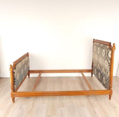 Napoleon III Carved Beechwood Louis XVI Style Bed France circa 1880