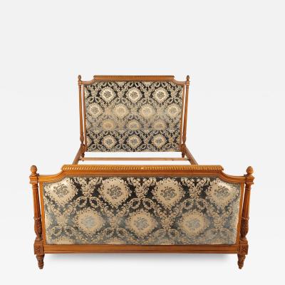 Napoleon III Carved Beechwood Louis XVI Style Bed France circa 1880