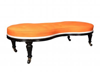 Napoleon III Ebonized Hourglass Shaped Bench