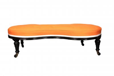 Napoleon III Ebonized Hourglass Shaped Bench