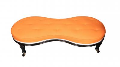 Napoleon III Ebonized Hourglass Shaped Bench