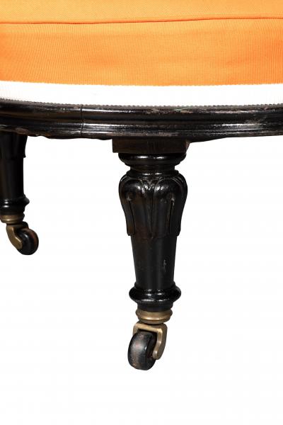 Napoleon III Ebonized Hourglass Shaped Bench
