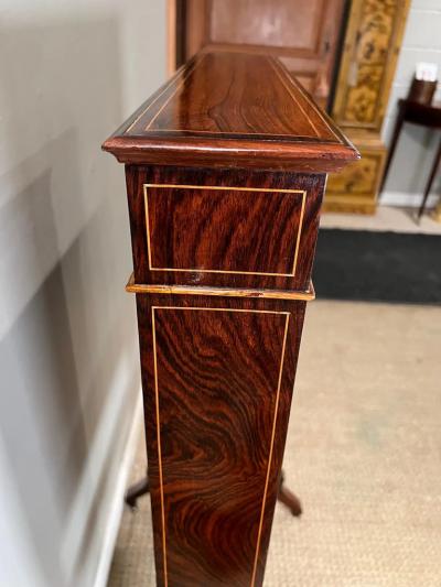 Napoleon III French Travel Fall Front Desk in Rosewood and Boxwood Veneer 1860s
