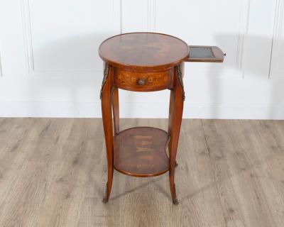 Napoleon III Marquetry Side Table with Floral Inlay France Late 19th Century