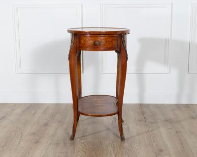 Napoleon III Marquetry Side Table with Floral Inlay France Late 19th Century