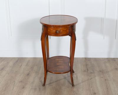 Napoleon III Marquetry Side Table with Floral Inlay France Late 19th Century