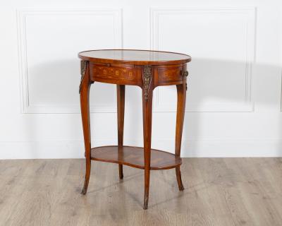 Napoleon III Marquetry Side Table with Floral Inlay France Late 19th Century