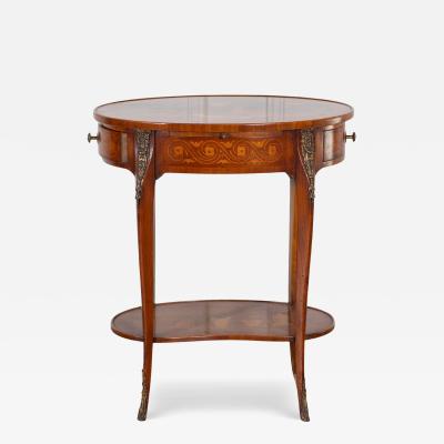 Napoleon III Marquetry Side Table with Floral Inlay France Late 19th Century