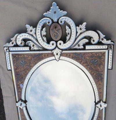 Napoleon III Mirror Enamelled on Colored Cartridges